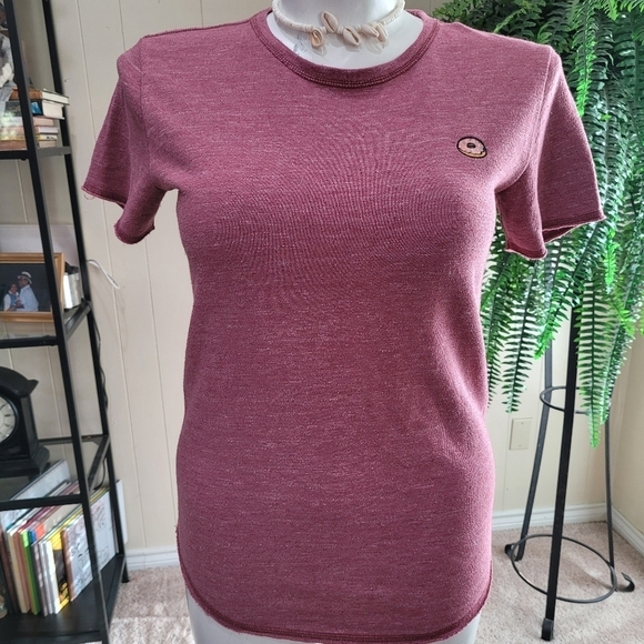Hollister Shirt Women Sz S Donut Logo Long Line T - Picture 11 of 12